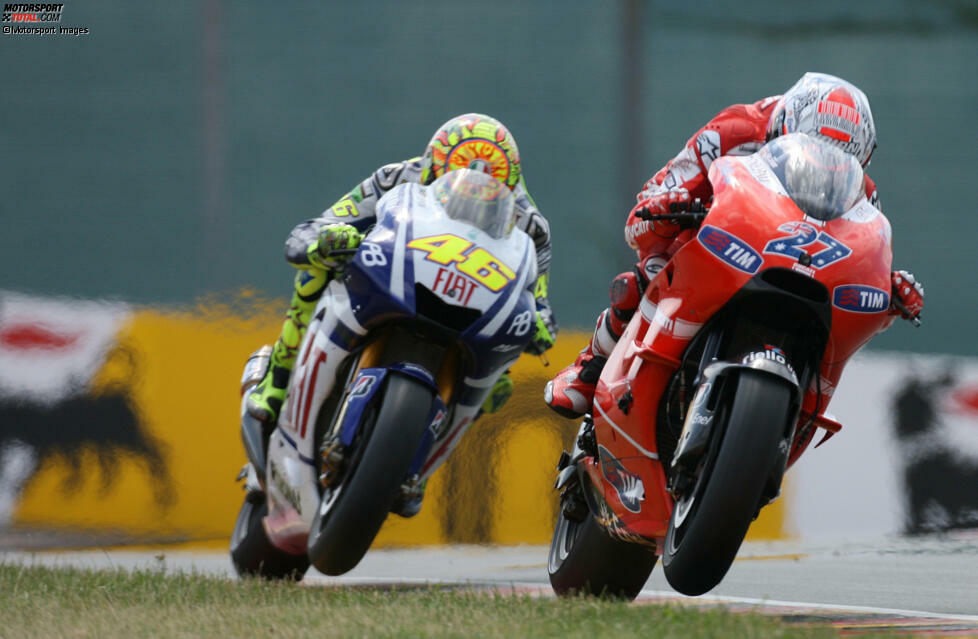 Casey Stoner: Der MotoGP-Champion von 2007 und 2011 führte die eine oder andere Fehde mit Rossi. 2012 trat er zurück.