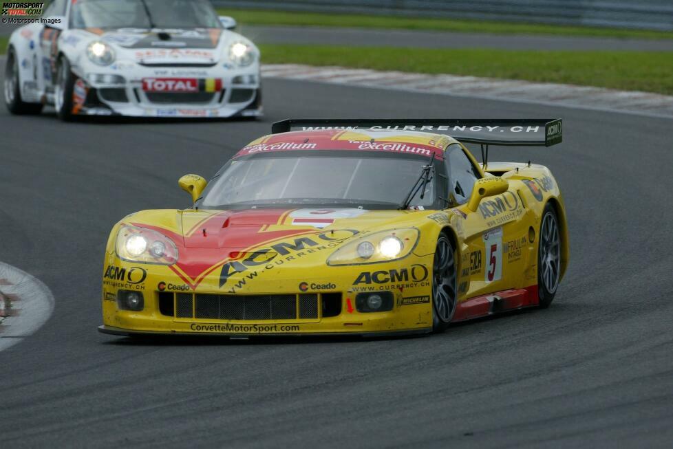 Ja, die Antwort war ohne Nachschauen wirklich nicht leicht: Fabrizio Gollin siegte 2004 auf einem Ferrari 550 GTS Maranello für die BMS Scuderia Italia und 2007 auf einer Corvette C6.R von Carsport Holland (Bild)