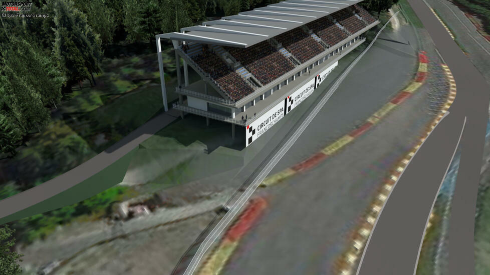 Bergauf hin zur Raidillon-Kurve wird außerdem eine neue Tribüne für 13.000 Sitzplätze sorgen.