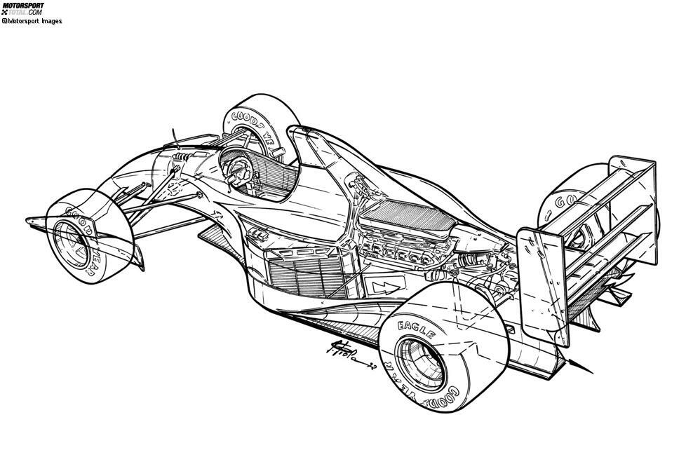 Aus technischer Sicht glänzte der FW14B mit einer aktiven Radaufhängung, einer Traktionskontrolle und einem zuverlässigen Renault-Motor. Ein Meisterwerk von Adrian Newey.