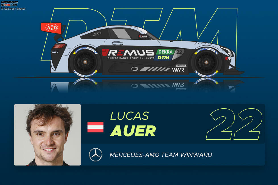 #22 Lucas Auer (26) - Ranking: ******** (8 Sterne)
Mit fünf DTM-Siegen zählt Bergers Neffe zu den Hochkarätern, aber auch er muss sich erst an die GT3-Autos gewöhnen. Kaum ein Pilot ist derzeit so fokussiert wie Auer, der auf Eigeninitiative bei GT3-Rennen in der Winward-Box war, um zu lernen.