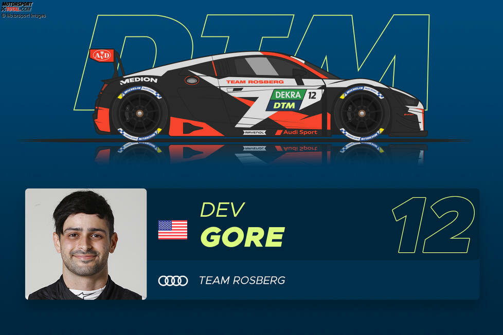 #12 Dev Gore (23) - Ranking: * (1 Stern)
Der US-Amerikaner fuhr zwar schon vor der DTM-Saison ein paar GT3-Rennen, hatte aber bei den Tests noch Mühe. Außerdem fuhr er 2020 überhaupt keine Rennen. Muss erst in den Rhythmus kommen.