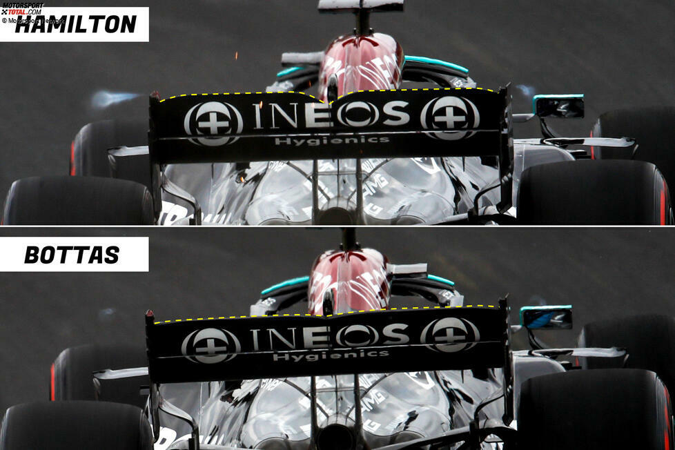 Aufgrund der Gridstrafe gegen Lewis Hamilton fuhren die beiden Mercedes-Piloten in Istanbul unterschiedliche Aerodynamik-Konzepte. Während Valtteri Bottas mit einem Paket mit weniger Aerodynamik unterwegs war, bekam Hamilton entgegen der gängigen Vorgehensweise ein Set-up mit viel Abtrieb verpasst.