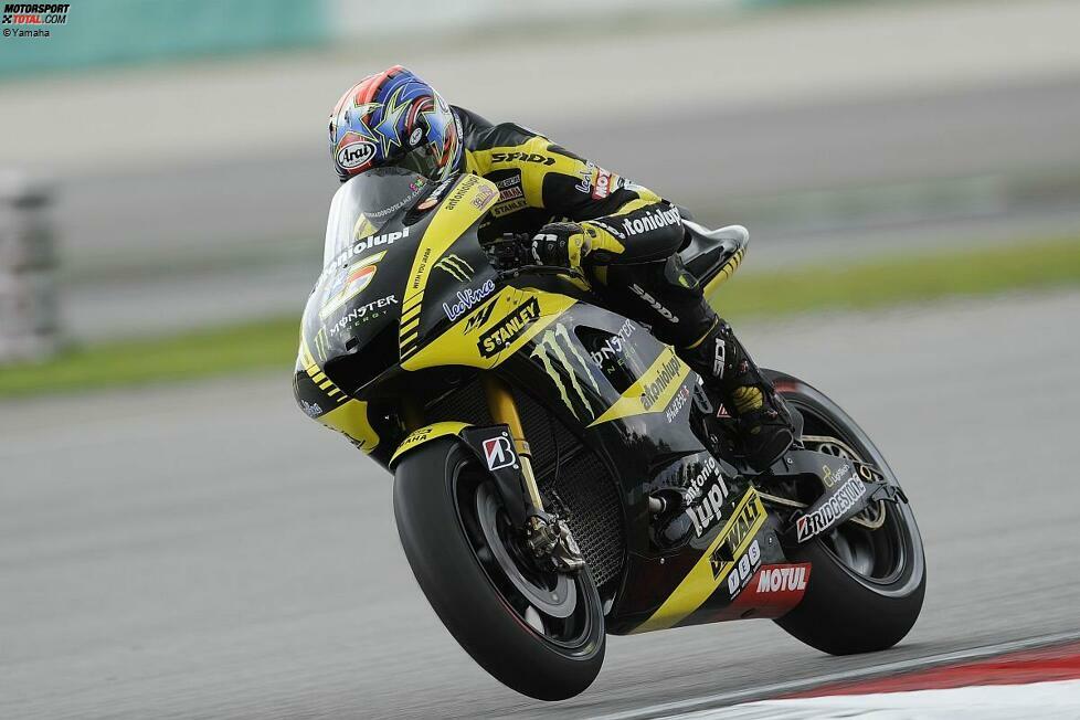 12x: Colin Edwards, von 2003 bis 2014 in der Königsklasse aktiv, geht bei 196 Rennen an den Start - die meisten davon mit Yamaha. Er fährt insgesamt zwölf Podestplätze ein, den letzten 2011 in Silverstone. Ein Sieg ist ihm in der MotoGP jedoch nie vergönnt.