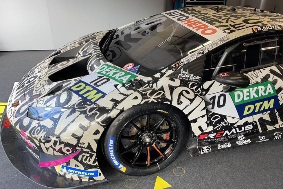 Das T3-Lamborghini-Team setzt bei Esteban Muths Zolder-Heimspiel auf eine spezielle Art-Car-Lackierung, die von Prinzessin Delphine de Saxe Cobourg designt wurde