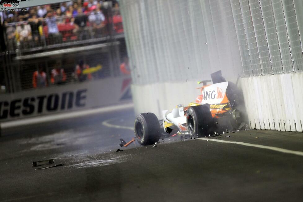 Nach seinem Rauswurf gesteht Piquet, dass er 2008 in Singapur absichtlich einen Unfall fabriziert hat, um seinem Teamkollegen Fernando Alonso den Sieg zu ermöglichen. 