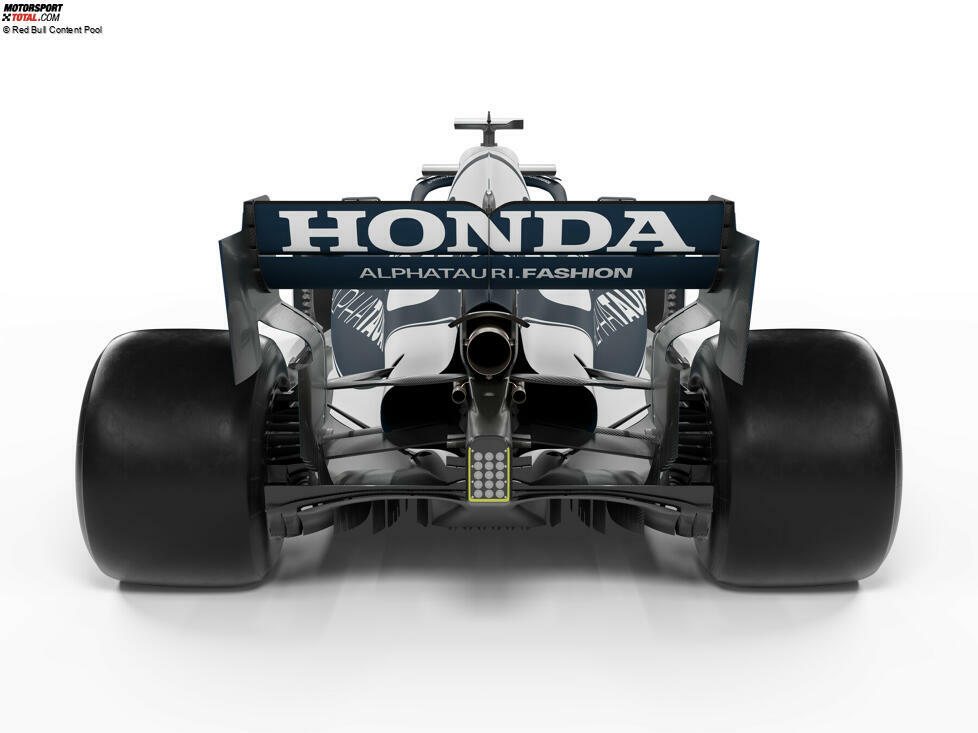 Im Heck arbeitet auch 2021 der Honda-Antrieb, den Schwesterteam Red Bull gleichermaßen verwendet. Neu ist in diesem Bereich ein kleines Winglet über dem Auspuff.
