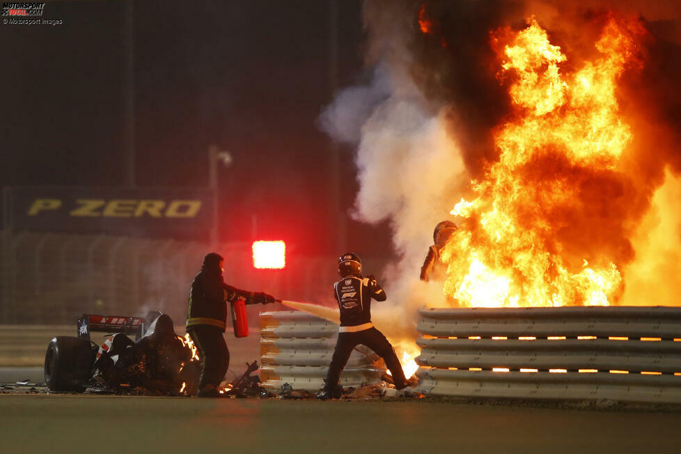 Auch seine Karriere in der Formel 1 endet dramatisch: Die Bilder seines Feuerunfalls in Bahrain gehen um die Welt. Der Franzose erleidet 