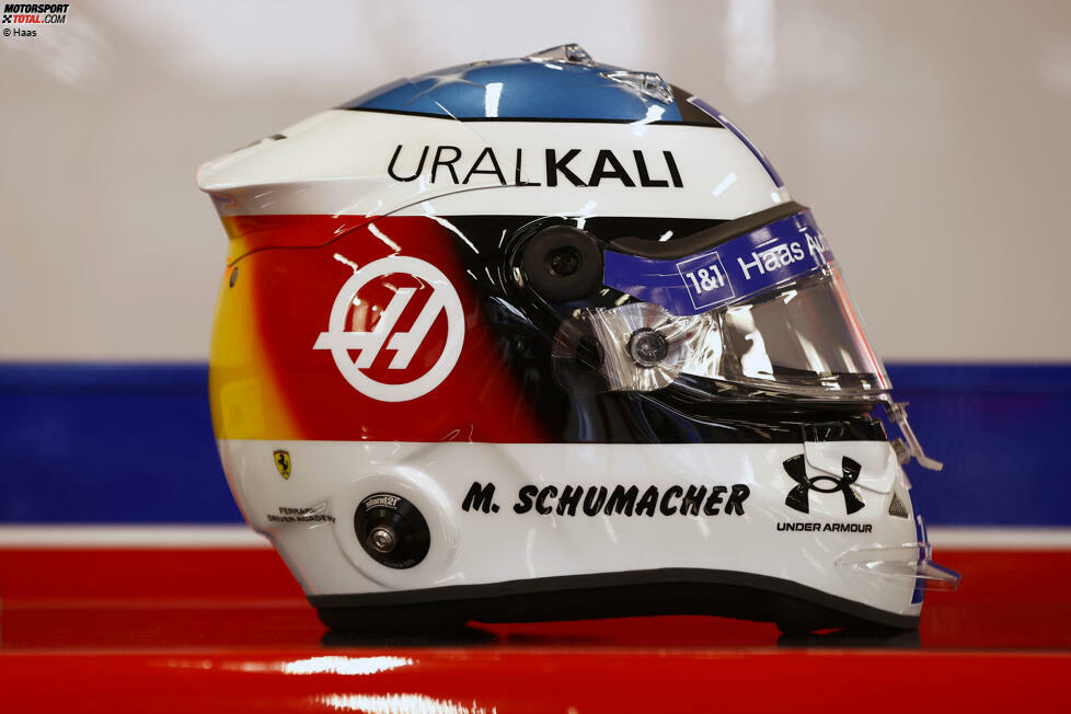 Es sind die markanten Farben, die Michael Schumacher 1991 auf seinem Helm trug, als er erstmals in der Formel 1 fuhr.