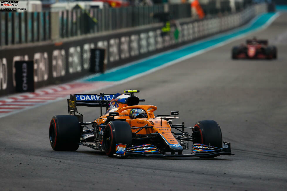 Lando Norris (2): Sensationelles Qualifying mit P3 für McLaren! Beim Start auf Soft etwas zu zahm (nervös wegen Titelkampf vor ihm?) und später im Pech mit einem Plattfuß. P7 am Ende täuscht über eine sehr starke Leistung hinweg. Norris war gut in Abu Dhabi, deutlich besser als Ricciardo!