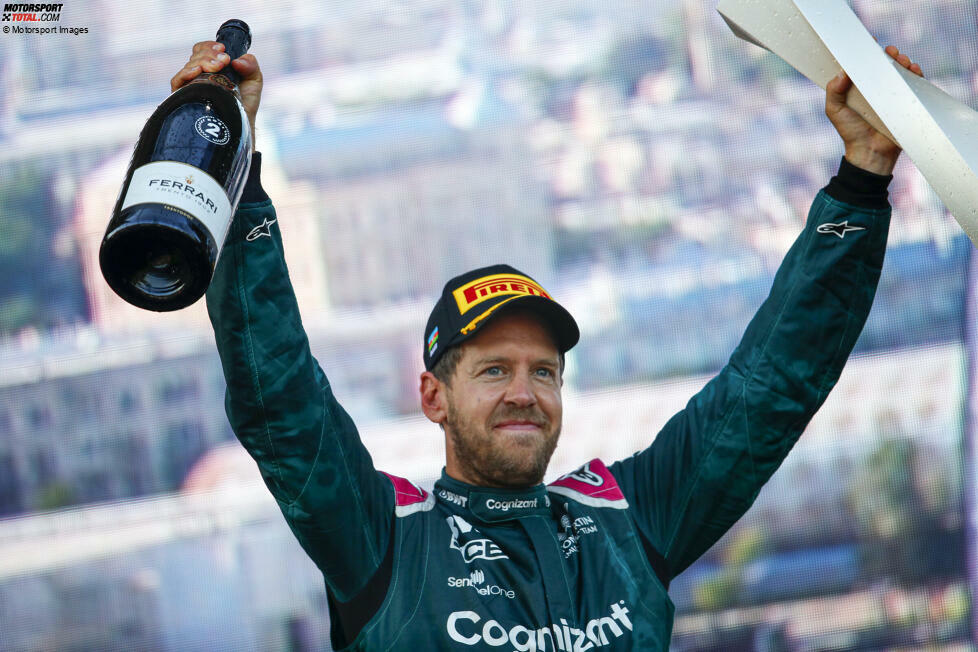 Sebastian Vettel (1): Die Bestnote für Vettel, weil er richtig gut unterwegs war in Baku. Die Strategie hat er perfekt umgesetzt und jede Chance ergriffen, die ihm geboten wurde. Plus: Tolle Überholmanöver! Einziger Schönheitsfehler: Im Qualifying hat er einen besseren Startplatz durch einen Vier-Zehntel-Schnitzer verschenkt.