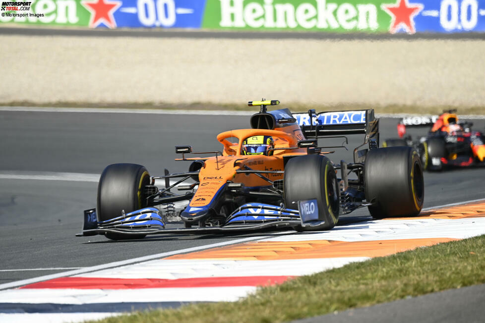 Lando Norris (3): Im Qualifying unter Wert geschlagen, vor allem aufgrund der späten Rotphase. Im Rennen dafür wie gewohnt solide unterwegs. Er war der etwas schnellere McLaren-Fahrer in Zandvoort, aber insgesamt nicht um Welten besser als Ricciardo. Daher auch für ihn die Drei.