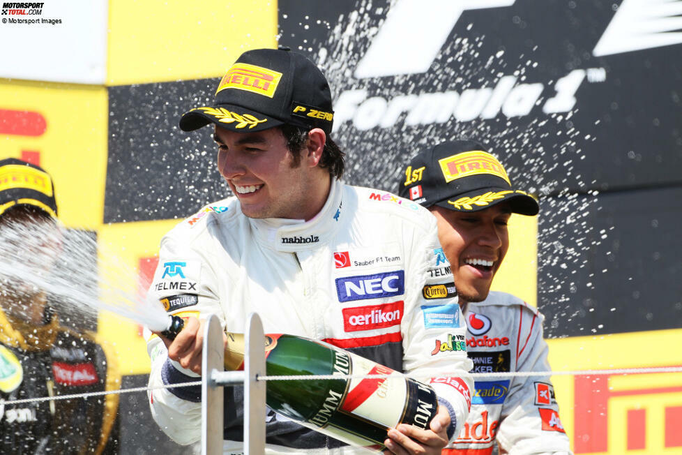 2. Podium: Großer Preis von Kanada 2012 für Sauber - 3. Platz hinter Lewis Hamilton (1./McLaren) und Romain Grosjean (2./Lotus)