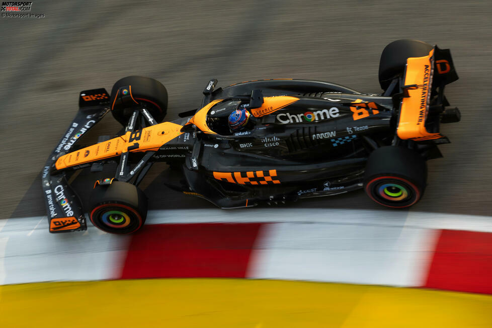 ... und auch 2023 passt McLaren das Design in Singapur und Japan für Sponsor OKX wieder an - dieses Mal als 