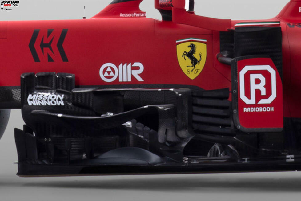 Natürlich hat Ferrari auch den Bereich der seitlichen Windabweiser vor den Seitenkästen modifiziert. Neu ist etwa die Lamellen-Konstruktion, wie sie inzwischen viele andere Teams verwenden.