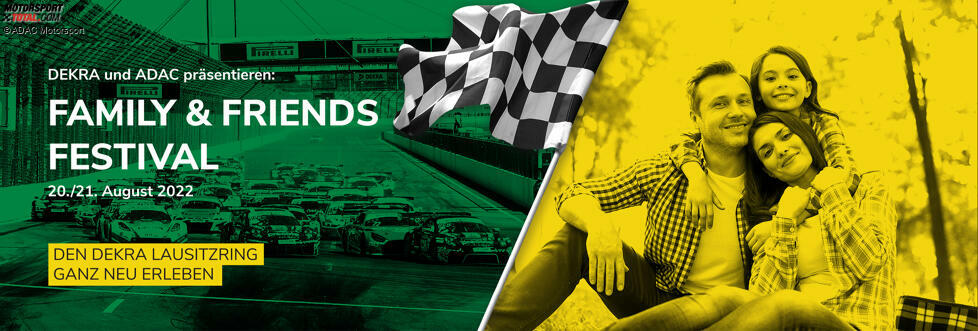 Family & Friends Festival: Am 19. bis 21. August beim neuen Family & Friends Festival erwartet die Zuschauer nicht nur Rennaction mit dem fünften Rennwochenende des ADAC GT Masters, sondern auch spannende Themenwelten wie Outdoor, Technik oder Kinder, ein abwechslungsreiches Entertainmentprogramm und interessante Einblicke.