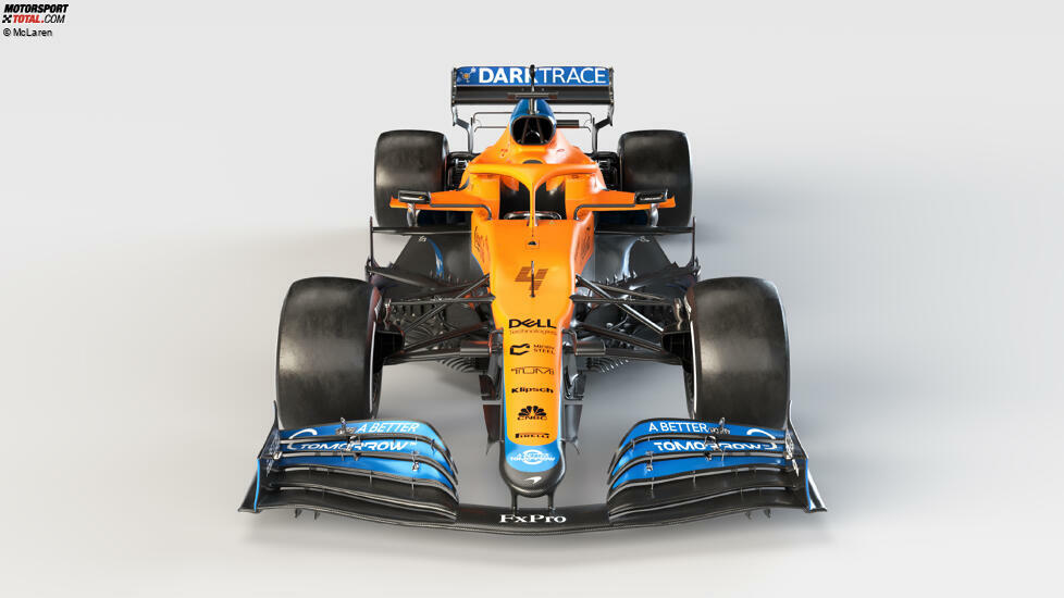 Der McLaren MCL35M unterscheidet sich äußerlich vor allem an der Frontpartie stark von seinem Vorgänger. Die 