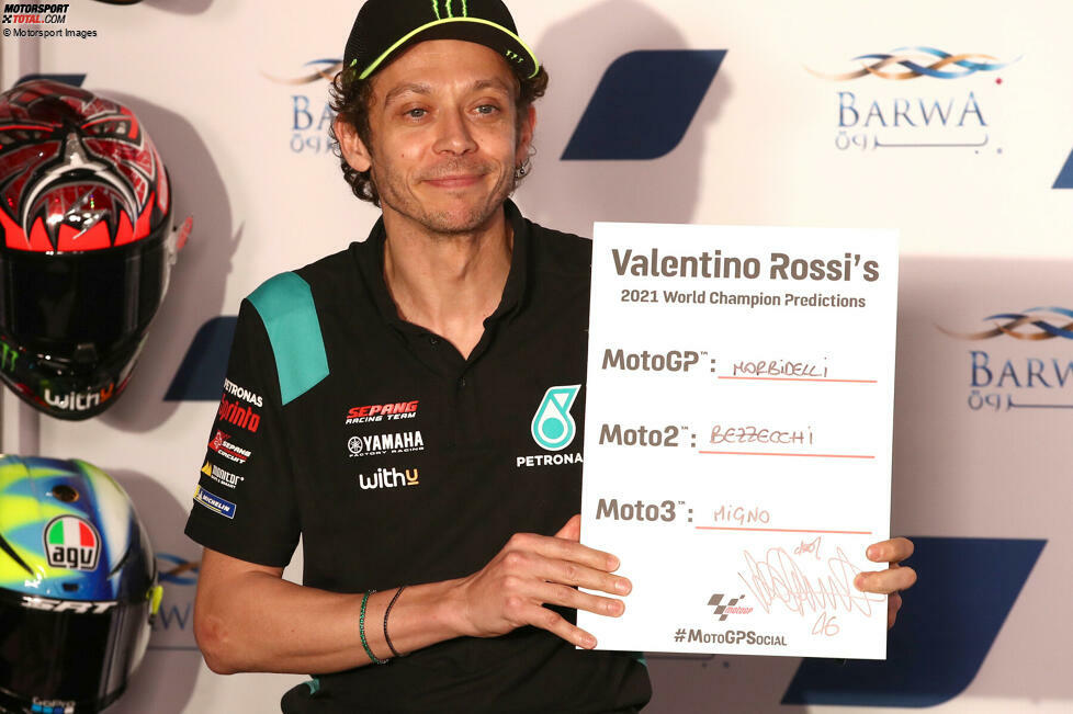 Valentino Rossi (Petronas-Yamaha) tippt auf seinen Teamkollegen Franco Morbidelli, der 2020 Vizeweltmeister wurde. 