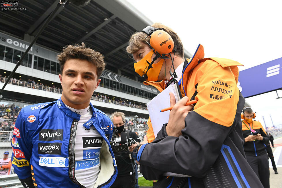 Lando Norris (1): Die offizielle Wahl zum Fahrer des Tages hat der tragische Held gestern bereits gewonnen. Und auch bei uns gibt's als 