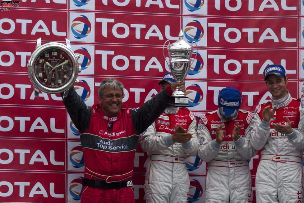 Der nächste Phoenix-Paukenschlag erfolgt im Juli: Diesmal gewinnt man die 24h Spa zusammen mit Audi. Das von Phoenix betreute Audi Sport Performance Team mit dem Fahrer-Trio Frank Stippler/Rene Rast/Andrea Piccini geht nach 509 Runden als Sieger über die Ziellinie.