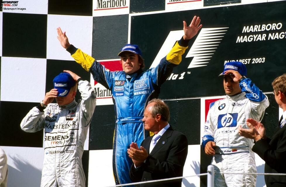 ... der sich den Rekord schnappen könnte: Rückkehrer Fernando Alonso! Der Spanier holte seinen ersten Formel-1-Sieg ebenfalls in der Saison 2003. Kann er 2021 bei seinem Comeback mit Alpine gewinnen, wäre das rund 18 Jahre später! Auch nicht übermäßig wahrscheinlich, aber zumindest auch nicht komplett unrealistisch.