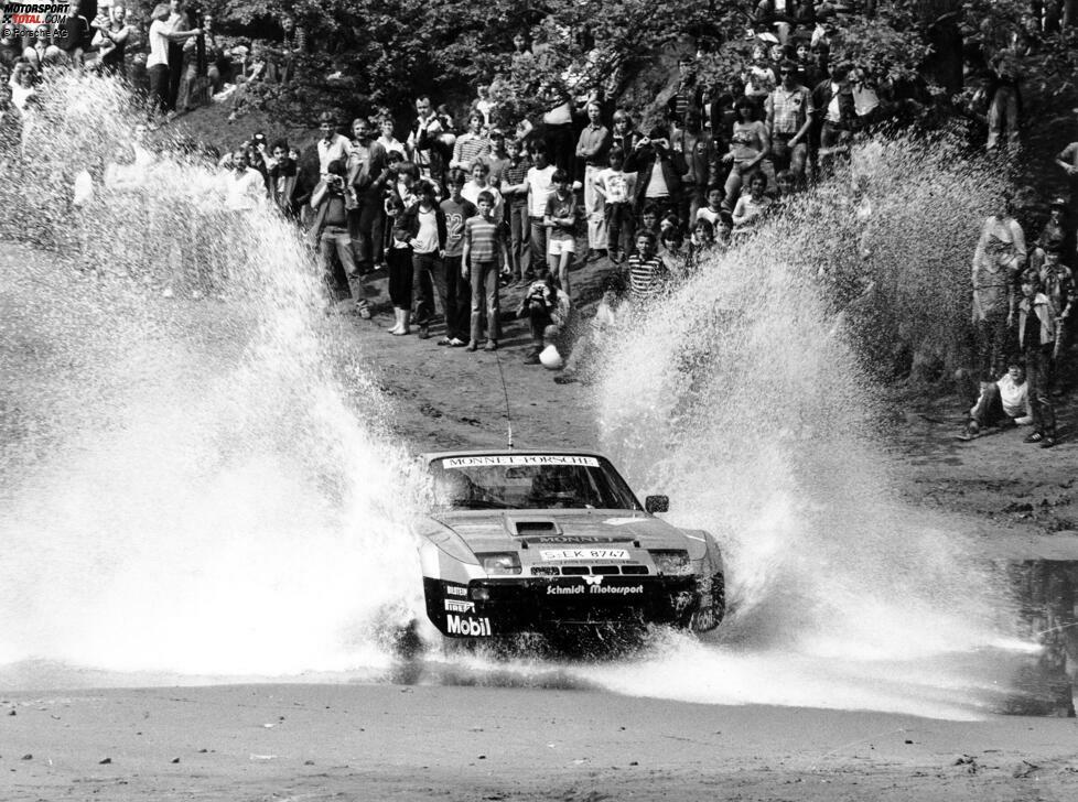 1981: Walter Röhrl und Christian Geistdörfer mit dem 924 Carrera GTS Rallye bei der Rallye Metz