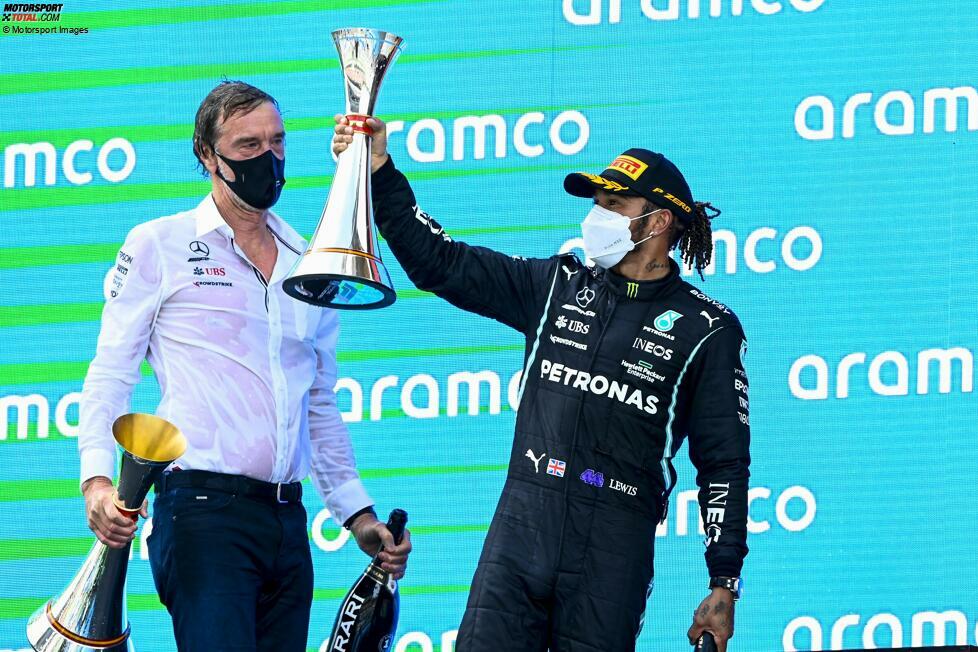 Lewis Hamilton (1): Beim Start hat er sich von Verstappen überholen lassen, doch dafür gibt's nur einen minimalen Abzug, weil er in der Szene versuchte, dem Teamkollegen einen Windschatten zu geben. Ansonsten ein perfektes Wochenende mit Pole und Rennsieg. Spätestens jetzt ist klar: Der Titel führt auch 2021 nur über ihn!