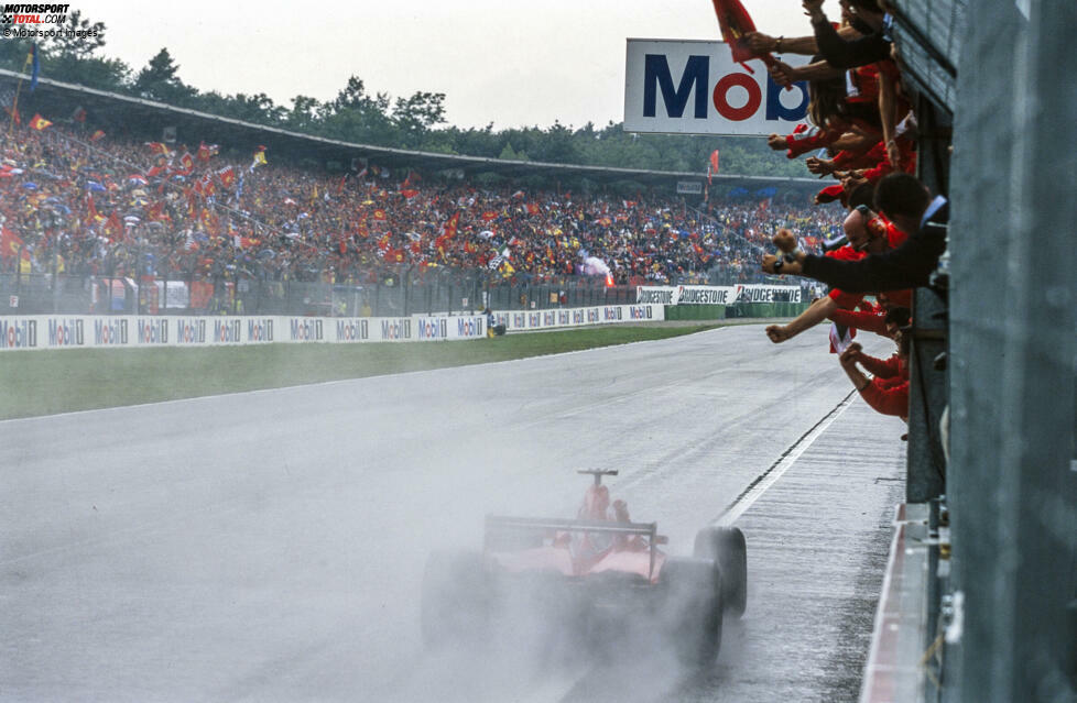 Der Grand Prix von Deutschland auf dem Hockenheimring im Jahr 2000 markierte den 123. Start von Rubens Barrichello. Der Ferrari-Pilot meisterte die Wetterkapriolen und fuhr bei einsetzendem Rennen mit Slicks zu seinem ersten Sieg. Es war sein erster von insgesamt elf Triumphen.