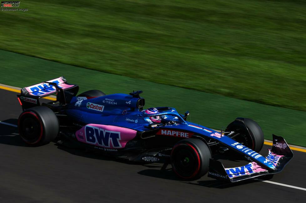 ... präsentiert sich Alpine mit Fernando Alonso und Esteban Ocon, die in der Tageswertung beide in die Top 6 vordringen. Damit ist das Team dritte Kraft hinter Ferrari und Red Bull und liegt noch vor dem breiten Mittelfeld.