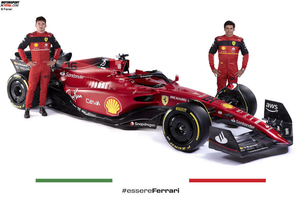 ... hat Ferrari auch den Fahrern verpasst. Auch die Overalls sind jetzt nicht nur in Rot, sondern auch in Schwarz gehalten, passend zum Auto. Die Cockpitbesetzung bleibt gleich: Leclerc und Sainz sind die Stammfahrer 2022 und ...