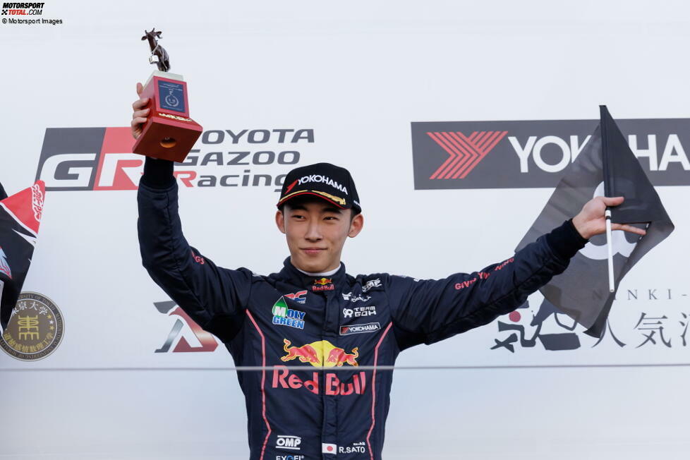 Weitere Red-Bull-Junioren im Formelsport: Ren Sato (im Bild, Zwölfter in der SuperFormula), Souta Arao (Dritter in der Französischen Formel 4), Yuto Nomura (Siebter in der Französischen Formel 4) sowie Enzo Tarnvanichkul (Kartsport).