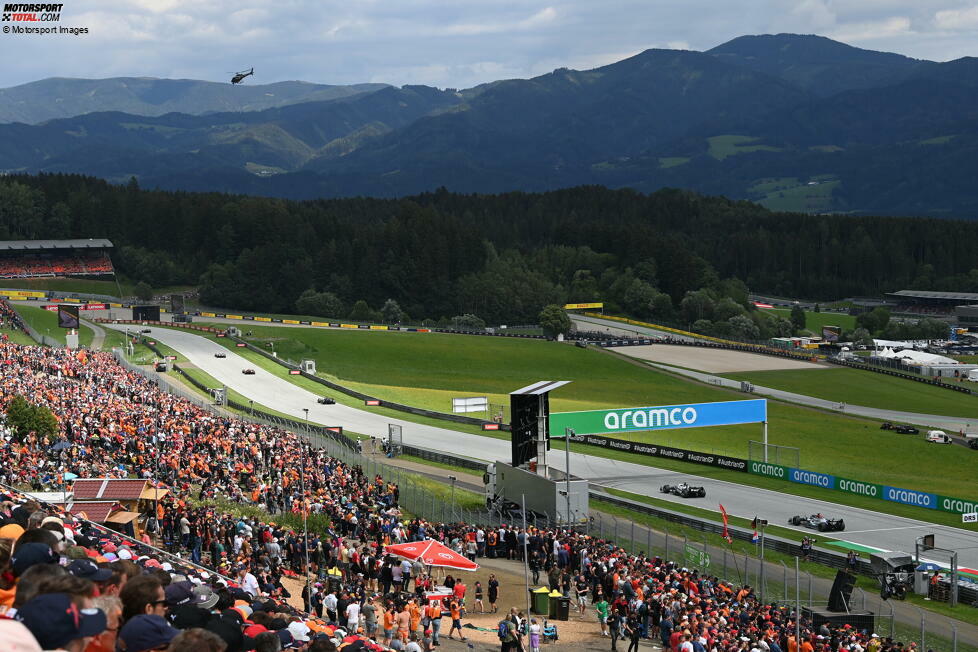 10. Spielberg, Österreich (2. Juli 2023) - 2020 und 2021 gab es das Rennen in der Steiermark jeweils zweimal, mittlerweile reicht aber auch wieder eine Austragung. Der Ende 2022 verstorbene Dietrich Mateschitz hatte einen großen Anteil daran, dass der Red-Bull-Ring seit 2014 wieder im Kalender ist.