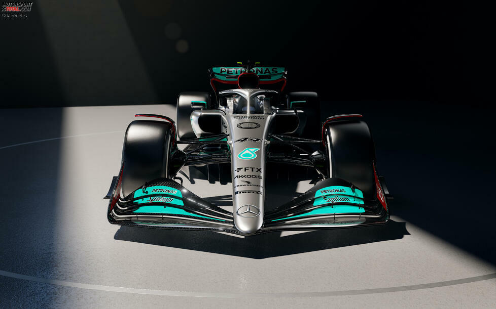 Der neue Mercedes W13 von Lewis Hamilton und George Russell für die Formel-1-Saison 2022 ist da. Und hier sind die ersten Bilder ...