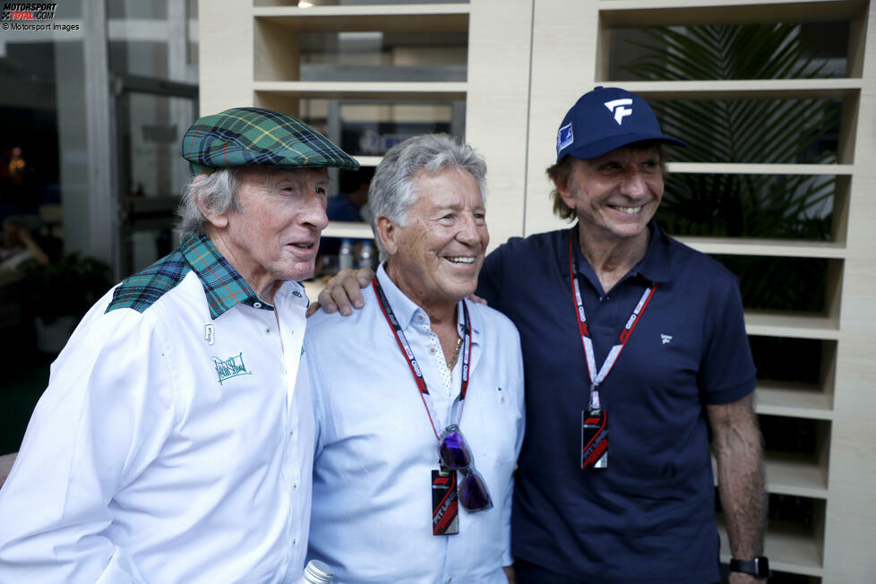 ... die Ex-Champions Jackie Stewart, Mario Andretti und Emerson Fittipaldi. Wobei vor allem der Andretti-Clan für Aufsehen sorgte, weil ...