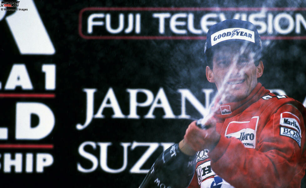 #8: Ayrton Senna gewinnt für McLaren in seinem ersten WM-Jahr 1988 exakt 8 von 16 Rennen, also 50 Prozent aller ausgetragenen Grands Prix in diesem Jahr.