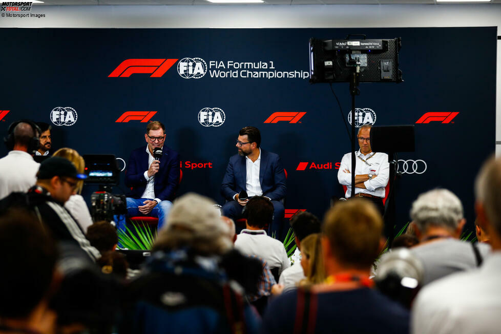 Pressekonferenz mit FIA-Präsident Mohammed Ben Sulayem, Audi-Vorstand Markus Duesmann, Audi-CTO Oliver Hoffmann und Formel-1-Boss Stefano Domenicali