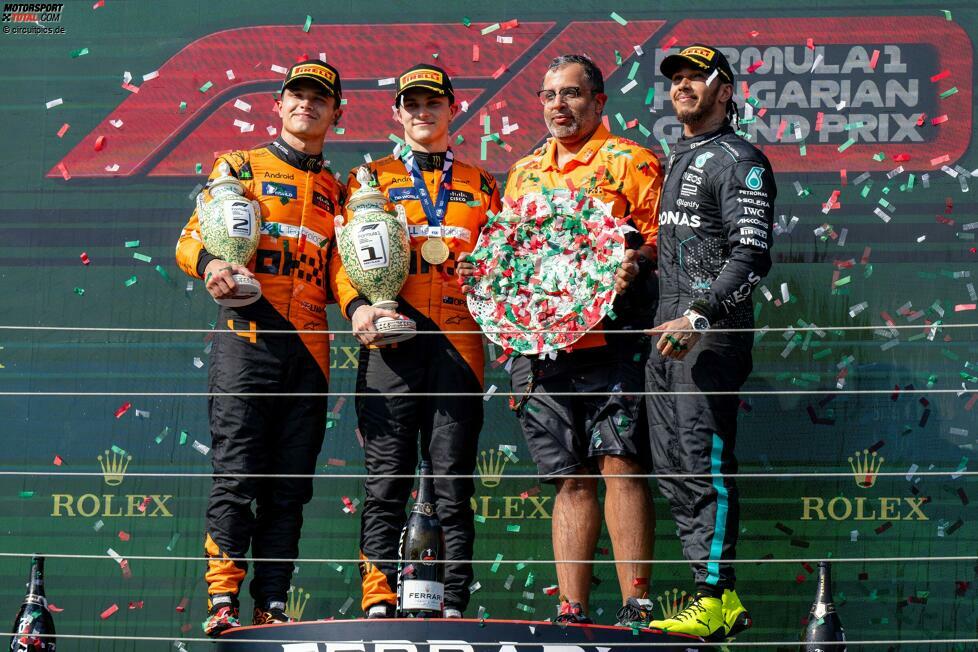 Oscar Piastri: Startplatz 2 (zweimal) - Der Australier feierte seinen ersten GP-Sieg in Ungarn 2024 von P2 aus. Am Start kam er an Teamkollege Lando Norris vorbei und wurde später von diesem in der Schlusspahse vorbeigelassen. Auch in Baku wenige Wochen später siegte er von Startplatz zwei aus.