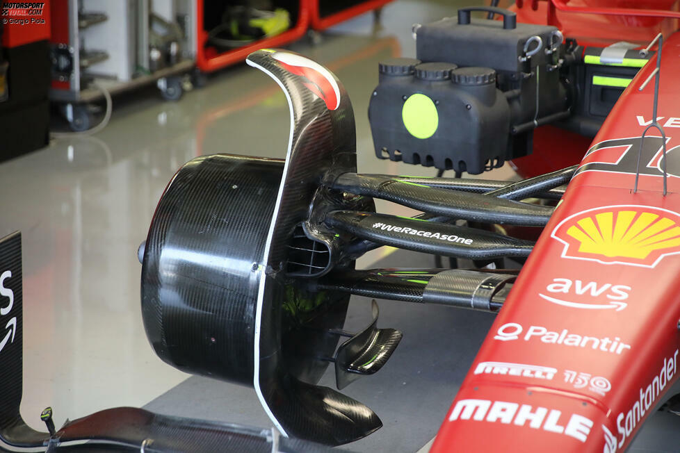 Ferrari F1-75: Bremsschacht an der Vorderachse