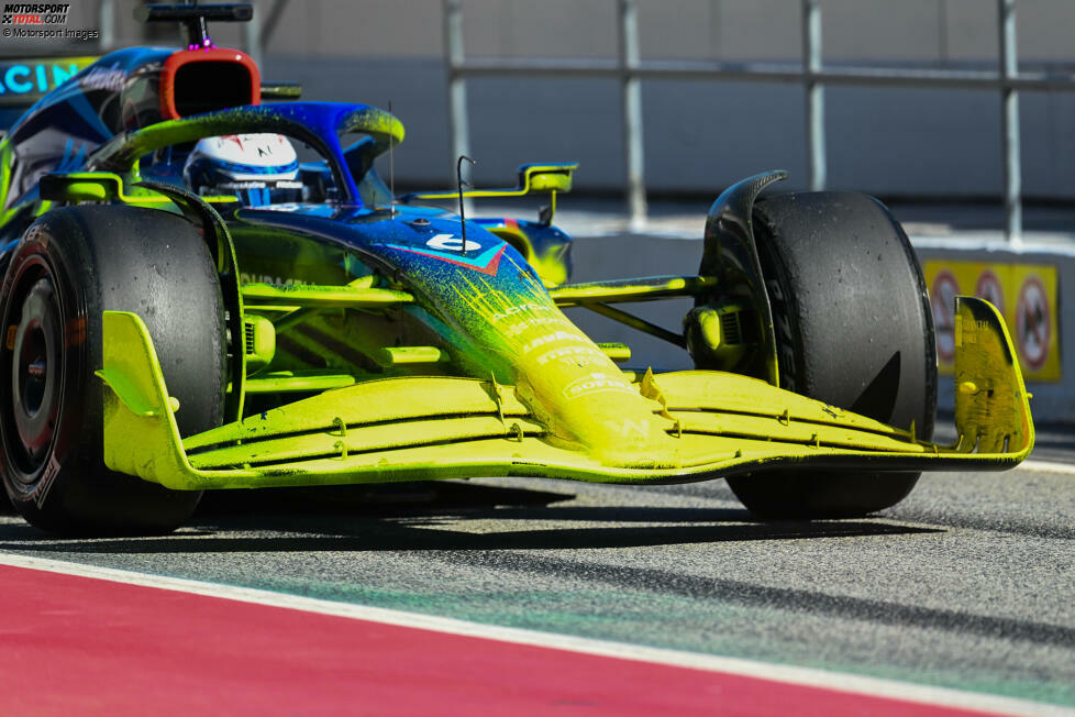 Williams FW44: aufgetragene Flow-Vis-Farbe