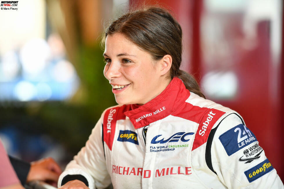 5: Anzahl der Frauen im Starterfeld: Lilou Wadoux (Richard Mille; LMP2; Foto), Sophia Flörsch (Algarve Pro; LMP2) sowie Sarah Bovy, Rahel Frey, Michelle Gatting (jeweils Iron Dames; GTE-Am).