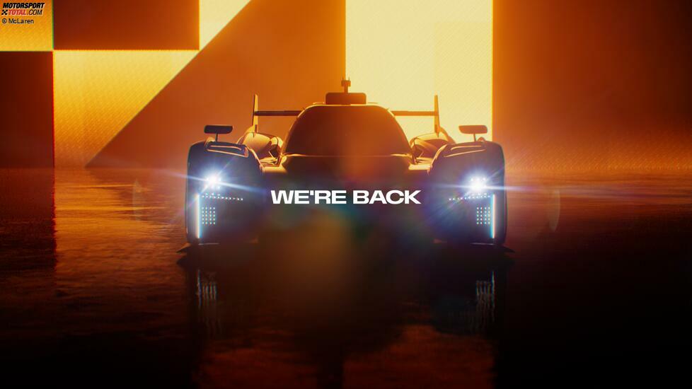 McLaren LMDh: Konzept: LMDh; Chassis-Partner: tba; Team-Partner: tba (höchstwahrscheinlich United Autosports); Motor: tba (voraussichtlich 3-Liter-V6-Turbo). Einstieg am 10. April 2025 verkündet.