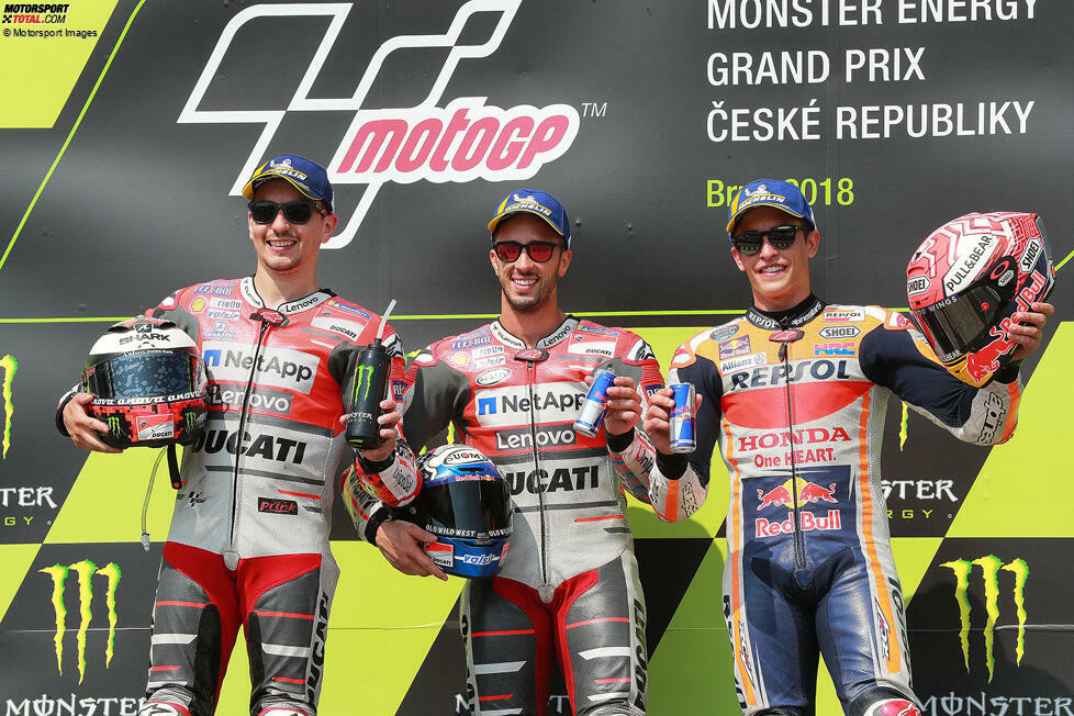 Podium: 1. Andrea Dovizioso, 2. Jorge Lorenzo, 3. Marc Marquez