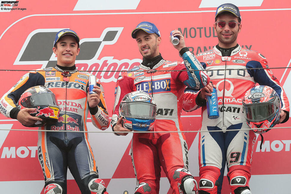 Podium: 1. Andrea Dovizioso, 2. Marc Marquez, 3. Danilo Petrucci