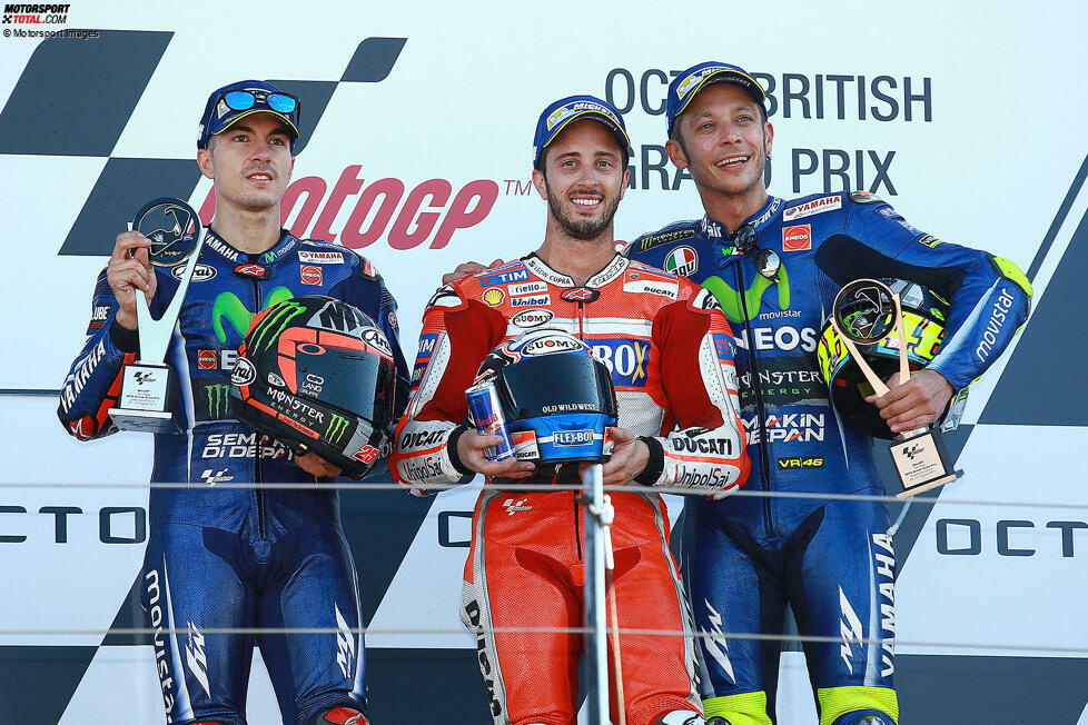 Podium: 1. Andrea Dovizioso, 2. Maverick Vinales, 3. Valentino Rossi