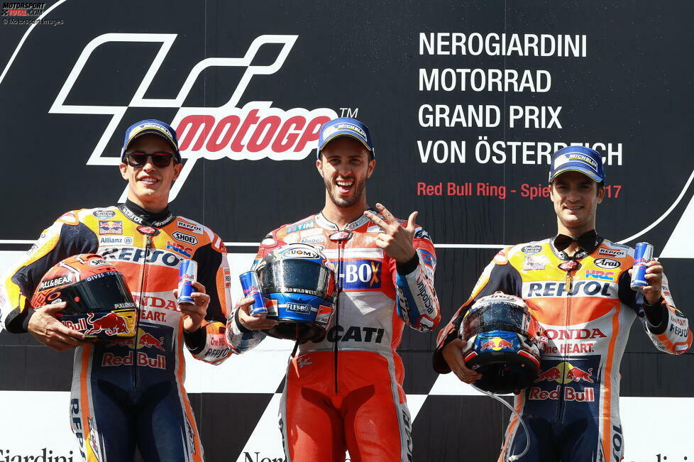 Podium: 1. Andrea Dovizioso, 2. Marc Marquez, 3. Dani Pedrosa