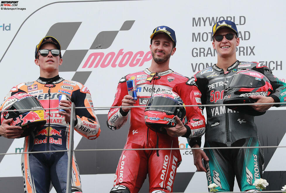 Podium: 1. Andrea Dovizioso, 2. Marc Marquez, 3. Fabio Quartararo