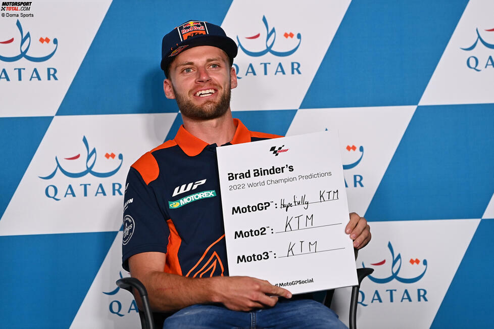 Brad Binder (KTM) tippt keine Fahrer als Weltmeister 2022. 