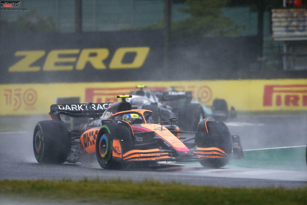 Lando Norris (3): Ungefähr auf einem Niveau mit dem Teamkollegen, wobei er von der etwas besseren Strategie am Sonntag profitierte und deswegen punktete. Für McLaren ist der eine Zähler im Kampf gegen Alpine um P4 in der WM allerdings viel zu wenig ...