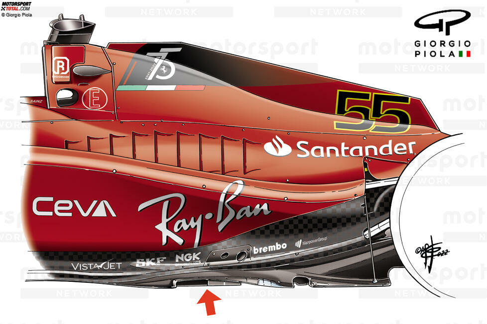 Ferrari hat den Rand des Unterbodens mit einem 
