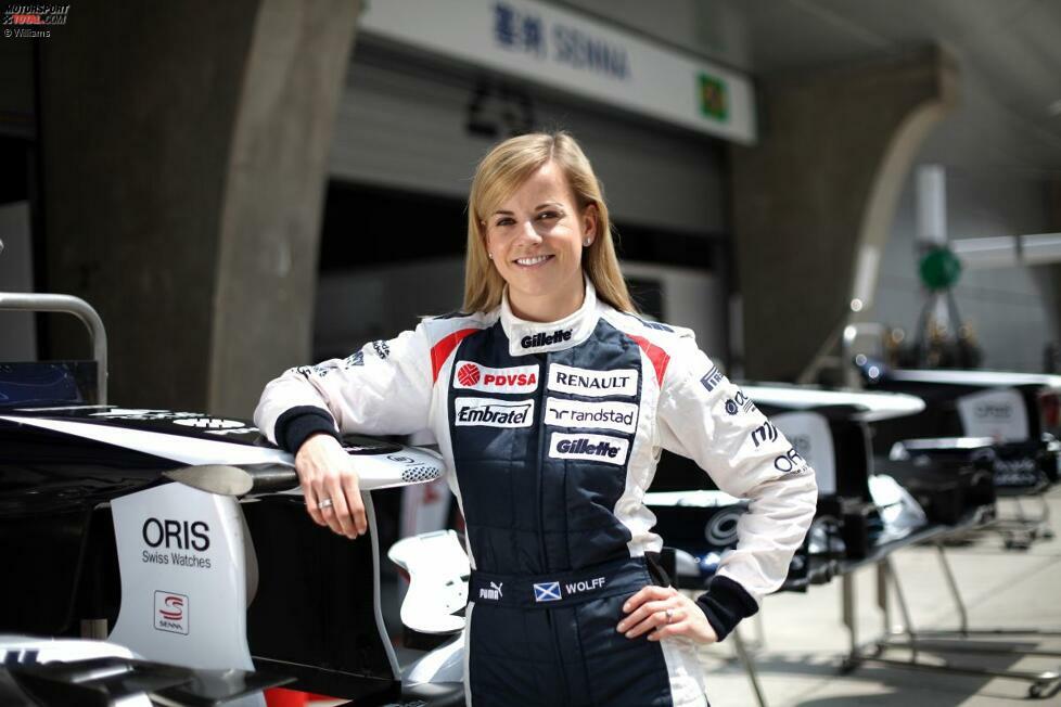 Es dauert 22 Jahre, bis wieder eine Frau an einem Formel-1-Wochenende teilnimmt: Susie Wolff, Entwicklungs- und Testfahrerin bei Williams, bestreitet 2014 das erste Freie Training zum Grand Prix von Großbritannien.